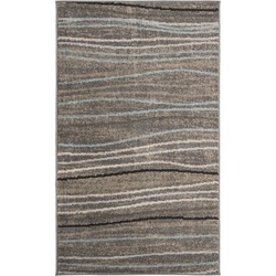 Safavieh Modern Stripe Wave Indoor Woven Area Rug, Amsterdam Collection, AMS111, in Silver & Beige, 122 X 183 cm