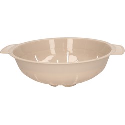 Plasticforte Keuken vergiet/zeef - kunststof - Dia 25 cm x Hoogte 8 cm - beige - Vergieten