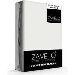 Zavelo Flanel Velvet Hoeslaken Creme -Lits-jumeaux (180x200 cm)