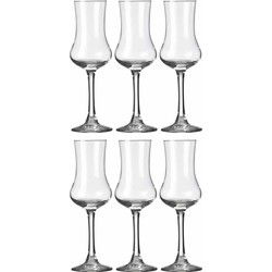 Royal Leerdam Likeur/borrelglazen - 6x stuks - transparant - 90 ml - Likeurglazen