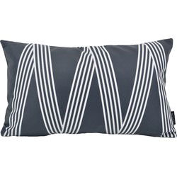 Sierkussen Zwart/Wit Zigzag - Outdoor | 30 x 50 cm | Polyester