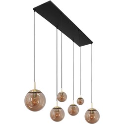 Design Hanglamp Aurora Amberkleurig 6-lichts