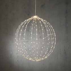 Luca Lighting Kerstverlichting Bal met Klassiek Witte LED Lampjes - Ø50 cm - Zilver