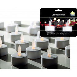 Waxinelichtjes LED - wit - 24x stuks - warm wit licht - theelichtjes - LED kaarsen