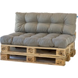 2L Home & Garden Palletkussen Set  Beige - Palletkussen met rugkussen