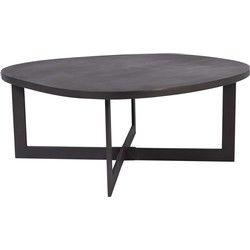 PTMD Rubin Black metal coffee table circular S