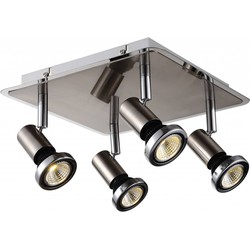 XZIBIT spot 4xGU10 5W LED incl.satin chroom/chroom