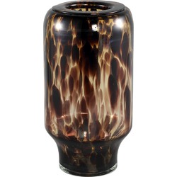 PTMD Vika Brown glass vase dotted pattern round M