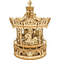 Robotime Romantic Carousel Houten Modelbouw Muziekdoos DIY