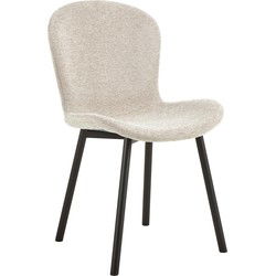 Eetkamerstoel - Beige - Stof - Zithoogte 47cm - Galtor - Set van 2