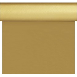 Kerst versiering papieren tafelkleed/tafelloper/placemats op rol 40 x 480 cm goud/goudkleurig - Tafellakens