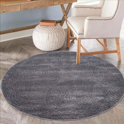 Rond Laagpolig vloerkleed - Junius Modern Grijs - 160 X 160 Rond CM