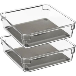 5Five Keuken lade organizer bakje - 4x - Tidy Smart - 16 x 16 x 4,5 cm - Bestekbakken