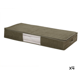 Set van 4 opberghoezen onder het bed van kaki ribfluweel, - L107 cm