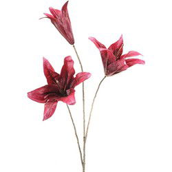 Kunstbloem lily fuchsia, 80 cm