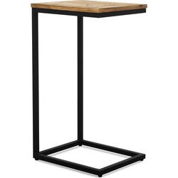 Benoa Cortez Iron & Wood End Table 38 cm Iron Stand Black finish