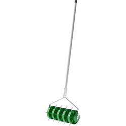 Gazonbeluchter Verticuteerder 45cm Breed met 30 Stalen Spikes -Groen