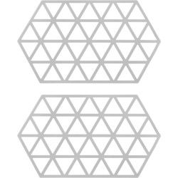 Krumble Siliconen pannenonderzetter Hexagon lang - Grijs - Set van 2