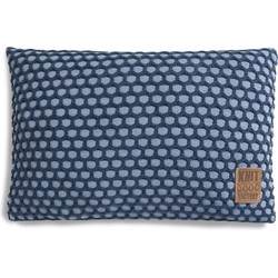 Knit Factory Mila Sierkussen - Indigo/Jeans - 60x40 cm - Inclusief kussenvulling