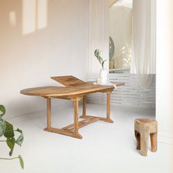 Eettafel Teakhout 180cm-240cm - Uitschuifbaar - Naturel