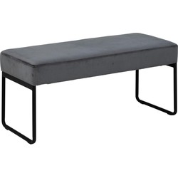 Bankje - Donkergrijs Stof - 95x38x46cm - Halbankje - Zykra