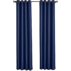 Larson - Luxe effen blackout gordijn - met ringen - 1.5m x 2.5m - Donkerblauw