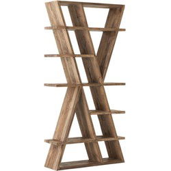 MUST Living Bookrack Zorro,200x100x30 cm, extreme rustic teakwood