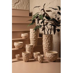 PTMD Bloempot Romas - 18x18x30 cm - Cement - Roze