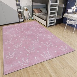 Kindervloerkleed - Adventures Kroon Roze - 160 X 235 CM