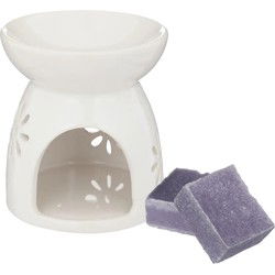 Amberblokjes/geurblokjes cadeauset - lavendel geur - inclusief geurbrander - Geurbranders