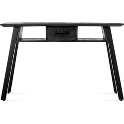 Benoa Berlin 1 Drawer Console Table Black 120 cm