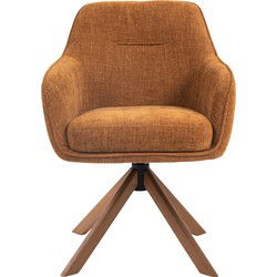 Eetkamerstoel Oranje - Eikenhout - 57x65x86cm - Avola - Set van 2