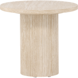 Nohr houten salontafel beige - Ø 50 cm