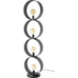 Vloerlamp Zwart Metaal - 40x30x162cm - 4-Lichts - Ring