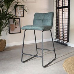 Industriële Barkruk Groen Jelle Microvezel Stof - Zithoogte 65 cm - Zonder Arm