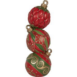 Clayre & Eef Kerstdecoratie met LED-verlichting 14x14x40 cm Rood Kunststof