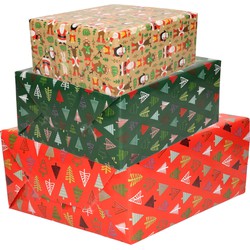 6x Rollen Kerst inpakpapier/cadeaupapier 2,5 x 0,7 meter - Cadeaupapier