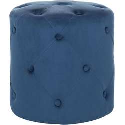 COROLLA - Poef - Donkerblauw - Fluweel