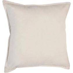 Atmosphera Bank/sierkussens huiskamer Sophia - 45 x 45 cm - Ivoor wit - polyester - met rits - Sierkussens