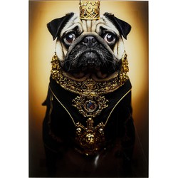 Glasschilderij Prince Pug 40x60cm