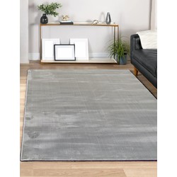 Flycarpets Maori Vloerkleed - Gestreept / Velours / Viscose Look / Voor Binnen - Zilver / Grijs - 120x170 cm