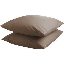 DoubleDry Kussensloop 2 stuks - 100% natuurlijk katoen - 2x 60x70 - taupe