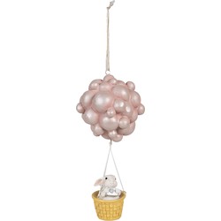 Clayre & Eef Decoratie Hanger Luchtballon 22 cm Beige Roze Polyresin Paashanger