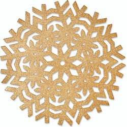 Unique Living | Placemat Ice | Rond | Polyester | Goud | Ø38cm