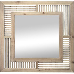 LW Collection OUTLET LW Collection Wandspiegel bruin vierkant 60x60 cm hout