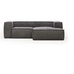 Kave Home - 2-zitsbank Blok grijze corduroy met chaise longue rechts 240 cm