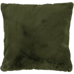 Tapijtenloods Heaven Vacht - Kussen Fluffy - Hoogpolig - Soft Touch Effen - Groen- 48x48 CM