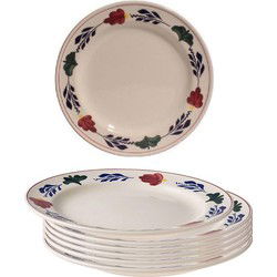 Boerenbont platte ontbijtborden Ø 21cm - set van 6 Stuks