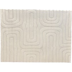 Vloerkleed Rechthoek - Beige Wol - 160x230x2cm - Fee