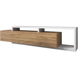 Meubella - TV-Meubel Bello - Eiken - Wit - 219 cm